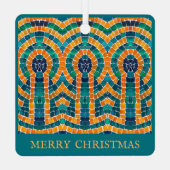 GOLD ICONS MOSAIC Metal Square Ornament + Text (Rückseite)