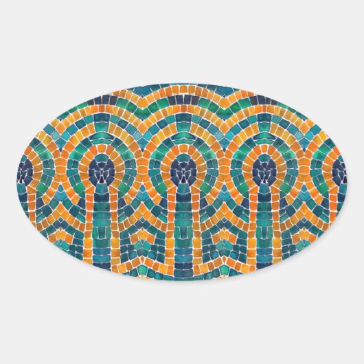 GOLD ICONS MOSAIC Oval Stickers (Vorderseite)