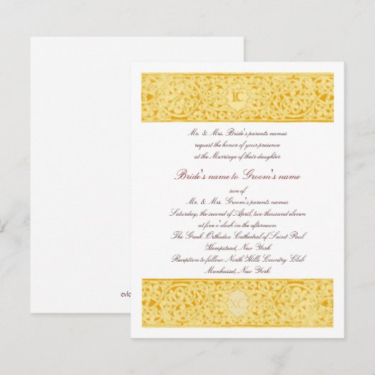 Gold ICXC Einladung (Vorne/Hinten)