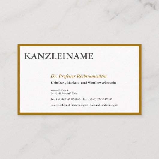 Gold-ID-Karten Visitenkarte (Vorderseite)