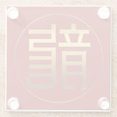 Gold Ideogram Dragon Chinesisches Jahr Zodiac Gebu Glasuntersetzer (Rückseite)