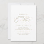 Gold Idyllic Calligraphy Wedding Breakfast Einladung (Vorderseite)