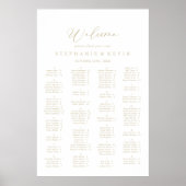 Gold Idyllic Stylish Alphabetisches Seating Chart Poster (Vorne)
