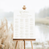 Gold Idyllic Stylish Alphabetisches Seating Chart Poster
