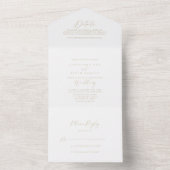 Gold Idyllic Stylish Calligraphy Wedding All In One Einladung (Innen Boden)