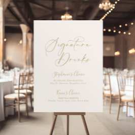 Gold Idyllische stylische Kalligraphie-Signature-D Poster