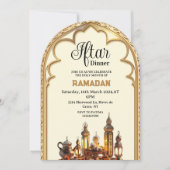 Gold Iftar Dinner Party Ramadan Kareem 2025 Einladung (Vorderseite)