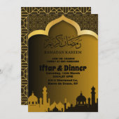 Gold Iftar Dinner Ramadan 2025 Einladung (Vorne/Hinten)