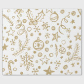 Gold Illustration Muster Weihnachten Geschenkpapier (Flach)