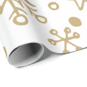 Gold Illustration Muster Weihnachten Geschenkpapier (Rolleneckpunkt)