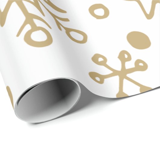 Gold Illustration Muster Weihnachten Geschenkpapier (Rolleneckpunkt)