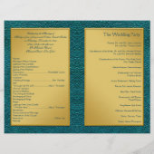 Gold im Rahmen des Aquamarinen Hochzeitsprogramms (Rückseite)