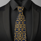 Gold im Saphire-Muster Krawatte