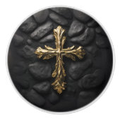 Gold im Schwarzen Kreuz Keramikknauf (Vorderseite)