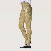 Gold-Imitat Metallische Shine Texturierte Leggings (Links)