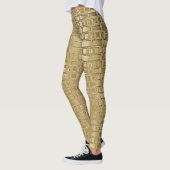 Gold Imitat Metallschimmer Brick Texturierte Leggi Leggings (Links)