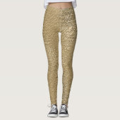 Gold-Imitat Schimmermatt-Leggings, texturiert Leggings (Vorderseite)