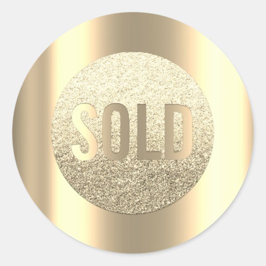Gold-Imitat-Verkauf Metallic Ombre Anwesen Agent Runder Aufkleber (Vorderseite)