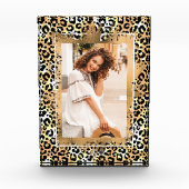 Gold Imitate auf Leopard Print Foto Block (Vorderseite)