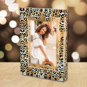 Gold Imitate auf Leopard Print Foto Block