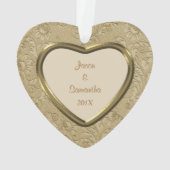 Gold Imitate Brocade Foto Template Ornament (Rückseite)