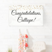 Gold Imitate Confetti Black and White Herzlichen G Banner (Insitu)