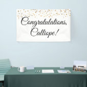 Gold Imitate Confetti Black and White Herzlichen G Banner (Messeveranstaltung)