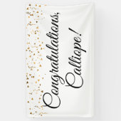 Gold Imitate Confetti Black and White Herzlichen G Banner (Vertikal)