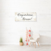 Gold Imitate Confetti Black and White Herzlichen G Banner (Insitu)