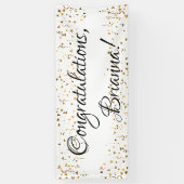 Gold Imitate Confetti Black and White Herzlichen G Banner (Vertikal)