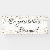 Gold Imitate Confetti Black and White Herzlichen G Banner (Horizontal)