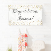 Gold Imitate Confetti Black and White Herzlichen G Banner (Insitu)