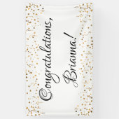 Gold Imitate Confetti Black and White Herzlichen G Banner (Vertikal)