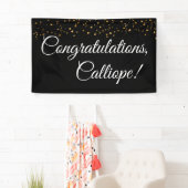 Gold Imitate Confetti White zu Black Gratulationen Banner (Insitu)