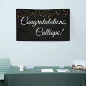 Gold Imitate Confetti White zu Black Gratulationen Banner (Messeveranstaltung)