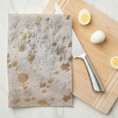 Gold Imitate Cowhide Print Metallic Cowgirl Wester Geschirrtuch (Viertel Falte)