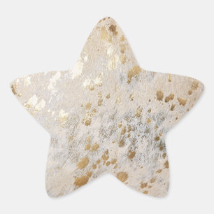 Gold Imitate Cowhide Print Metallic Cowgirl Wester Stern-Aufkleber