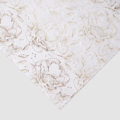 Gold Imitate Elegante handgezeichnete Florals Hoch Seidenpapier (Ausschnitt)