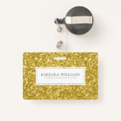 Gold-Imitate Flitter White Accent Ausweis (Rückseite mit Rechteck)