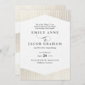 Gold Imitate Foil Angles Art Deco Hochzeit Einladu Einladung (Vorne/Hinten)