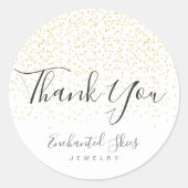 Gold Imitate Foil Confetti "Danke" Aufkleber (Vorderseite)