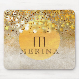 Gold Imitate Foil Confetti Glitzer Moon Persönlich Mousepad