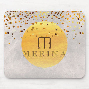 Gold Imitate Foil Confetti Glitzer Moon Persönlich Mousepad