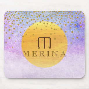 Gold Imitate Foil Confetti Glitzer Moon Persönlich Mousepad