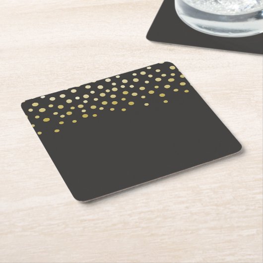 Gold Imitate Foil Confetti Rechteckiger Pappuntersetzer (angewinkelt)