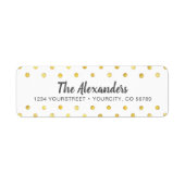 Gold Imitate Foil Dots Rücksendeadresse-Label (Vorne)