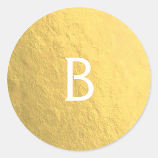 Gold Imitate Foil Elegante Moderne Glam Monogram C Runder Aufkleber (Vorderseite)