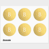 Gold Imitate Foil Elegante Moderne Glam Monogram C Runder Aufkleber (Blatt)