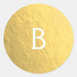 Gold Imitate Foil Elegante Moderne Glam Monogram C Runder Aufkleber