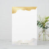 Gold Imitate Foil Elegante Monogram Office Briefpapier (Stehend Vorderseite)